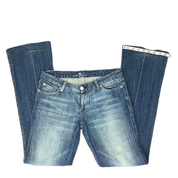 𝅺7 For All Mankind A Pocket Blue, Light Wash, Boot Cut Jeans Woman’s Size 28 - Picture 13 of 13